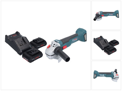 Bosch GWS 18V-10 Professional Akku Winkelschleifer 18 V 115 mm Brushless + 2x ProCORE Akku 4,0 Ah + Ladegerät