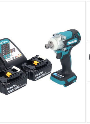 Makita DTW 301 RM Atornillador de impacto inalámbrico 18 V 330 Nm 1/2" sin escobillas + 2x batería 4,0 Ah + cargador