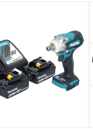 Makita DTW 301 RG Clé à choc 18 V 330 Nm 1/2'' Brushless + 2x batterie 6,0 Ah + chargeur