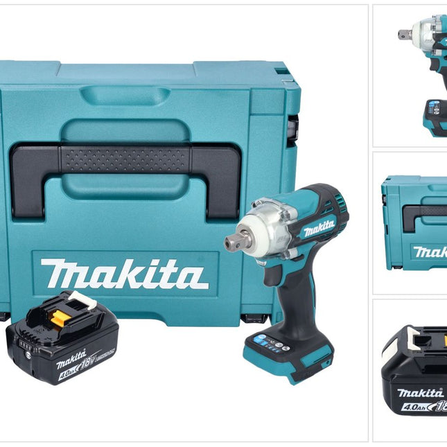 Makita DTW 301 M1J Clé à choc sans fil 18 V 330 Nm 1/2" Brushless + 1x batterie 4,0 Ah + Makpac - sans chargeur