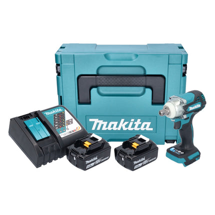 Makita DTW 301 RTJ Clé à choc sans fil 18 V 330 Nm 1/2" Brushless + 2x batterie 5,0 Ah + chargeur + Makpac