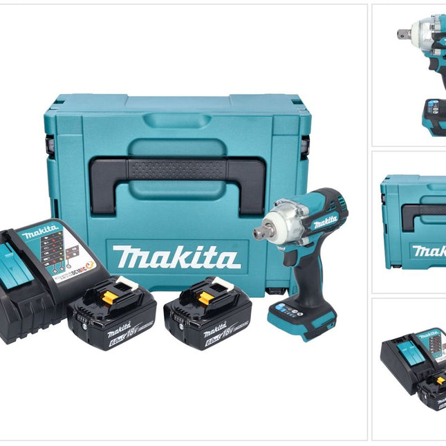 Makita DTW 301 RGJ Clé à choc sans fil 18 V 330 Nm 1/2" Brushless + 2x batterie 6,0 Ah + chargeur + Makpac