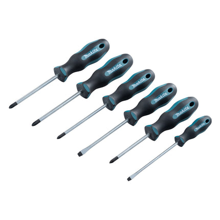 Makita E-10528 Jeu de tournevis 6 pièces SL4 / SL5,5 / PH1 / PH2 / PZ1 / PZ2