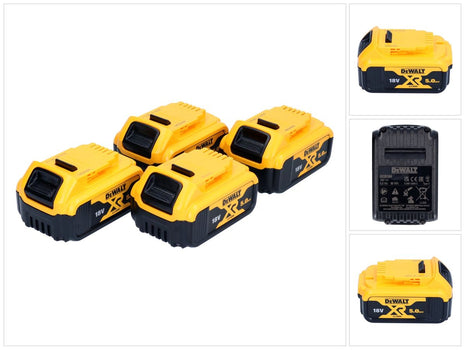 DeWalt DCB 184 P4 akumulator 18 V 5,0 Ah / 5000 mAh 4 szt. Akumulator litowo-jonowy XR - ze wskaźnikiem poziomu naładowania