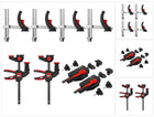 Bessey MFT-SET-A ensemble de 14 pièces pour la fixation et le serrage sur des tables multifonctionnelles pour fixer solidement les rails de guidage