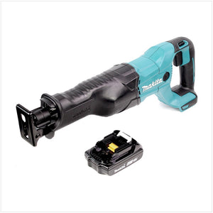Makita DJR 186 ZY1 Scie récipro sans fil, Scie sabre 18V + 1x Batterie 1,5 Ah - sans chargeur