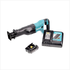 Makita DJR 186 Scie récipro sans fil, Scie sabre 18 V Li-ion + 1x Batterie 1,5 Ah + Chargeur DC 18 RC