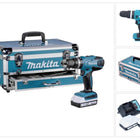 Makita HP 488 D009 Perceuse-visseuse à percussion sans fil 18 V 42 Nm série G + 2x batterie 1,5 Ah + chargeur + 70 pcs. d'accessoires + Coffret
