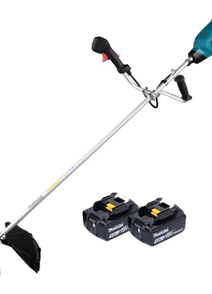 Desbrozadora de batería Makita DUR 369 AT2 36 V (2x 18 V) 43 cm sin escobillas + 2x batería 5,0 Ah - sin cargador