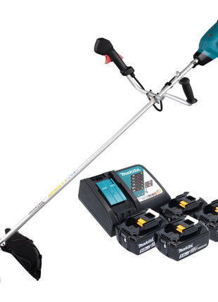 Desbrozadora de batería Makita DUR 369 ART4 36 V (2x 18 V) 43 cm sin escobillas + 4x batería 5,0 Ah + cargador