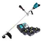 Desbrozadora de batería Makita DUR 369 ARG4 36 V (2x 18 V) 43 cm sin escobillas + 4x batería 6,0 Ah + cargador