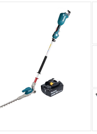 Cortasetos a batería Makita DUN 500 WT 18 V 50 cm sin escobillas + 1x batería 5,0 Ah - sin cargador