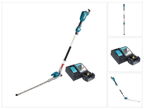 Cortasetos a batería Makita DUN 500 WRT 18 V 50 cm sin escobillas + 1x batería 5,0 Ah + cargador