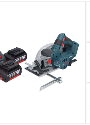 Bosch GKS 18V-57-2 Professional Scie circulaire portative sans fil 18 V 165 mm Brushless + 2x batterie 5,0 Ah + chargeur