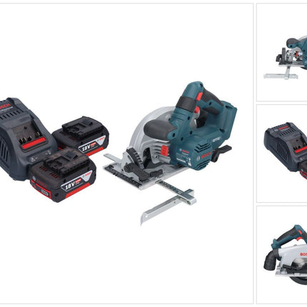 Bosch GKS 18V-57-2 Professional Scie circulaire portative sans fil 18 V 165 mm Brushless + 2x batterie 5,0 Ah + chargeur