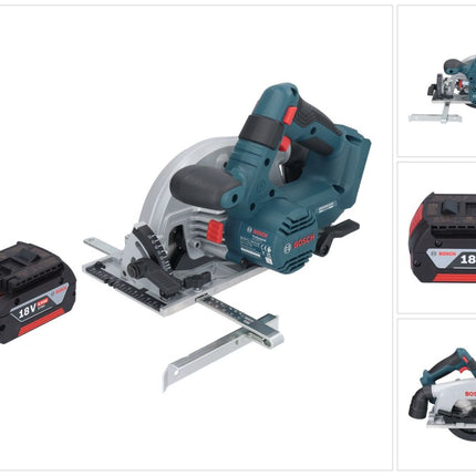 Bosch GKS 18V-57-2 Scie circulaire sans fil professionnelle 18 V 165 mm sans balai + 1x batterie 6,0 Ah - sans chargeur