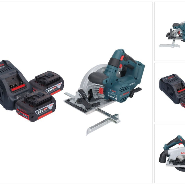 Bosch GKS 18V-57-2 Scie circulaire sans fil professionnelle 18 V 165 mm sans balais + 2 batteries 6,0 Ah + chargeur