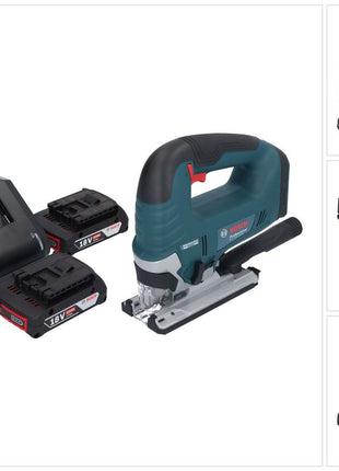 Bosch GST 18V-125 B Profesjonalna wyrzynarka akumulatorowa 18 V 125 mm bezszczotkowa + 2x akumulator 2,0 Ah + ładowarka