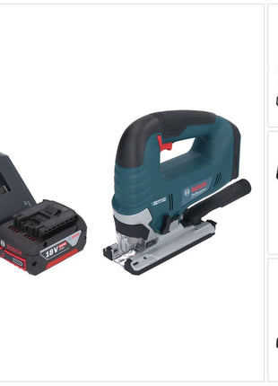 Bosch GST 18V-125 B Scie sauteuse professionnelle sans fil 18 V 125 mm sans balai + 1x batterie 4,0 Ah + chargeur