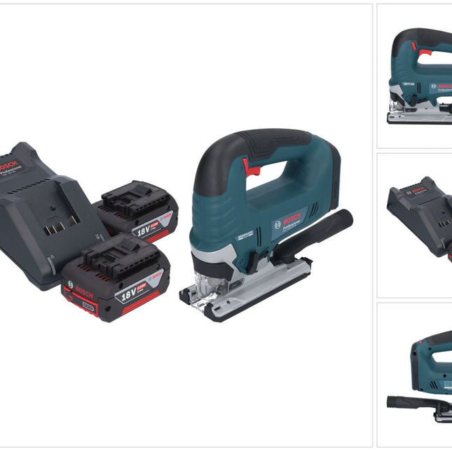 Bosch GST 18V-125 B Professional Scie sauteuse sans fil 18 V 125 mm Brushless + 2x batterie 4,0 Ah + chargeur