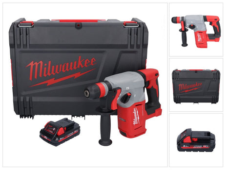 Milwaukee M18 BLHX-301X Marteau perforateur burineur sans fil 18 V 2,3 J Brushless + 1x Batterie 3,0 Ah + HD-Box - ohne Ladegert