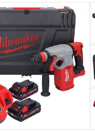 Martillo combinado a batería Milwaukee M18 BLHX-302X 18 V 2,3 J sin escobillas + 2x baterías 3,0 Ah + cargador + caja HD