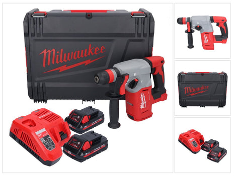 Milwaukee M18 BLHX-302X Marteau perforateur burineur sans fil 18 V 2,3 J Brushless + 2x Batterie 3,0 Ah + Ladegert + HD-Box