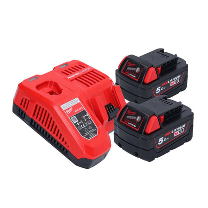 Milwaukee M18 BLHX-502X Marteau combiné sans fil 18 V 2,3 J Brushless ( 4933478892 ) + 2x batterie 5,0 Ah + chargeur + boîtier HD