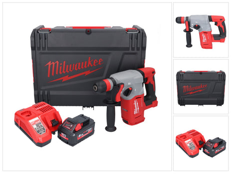 Marteau combiné à batterie Milwaukee M18 BLHX-551X 18 V 2,3 J brushless + 1x batterie 5,5 Ah + chargeur + boîtier HD