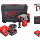 Marteau combiné à batterie Milwaukee M18 BLHX-552X 18 V 2,3 J brushless + 2x batteries 5,5 Ah + chargeur + boîtier HD