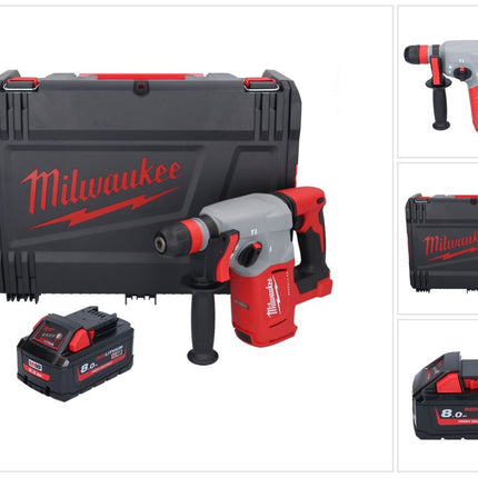 Milwaukee M18 BLHX-801X Marteau perforateur burineur sans fil 18 V 2,3 J Brushless + 1x Batterie 8,0 Ah + HD-Box - ohne Ladegert
