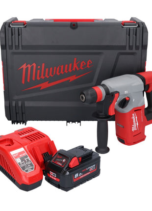 Milwaukee M18 BLHX-801X Marteau perforateur burineur sans fil 18 V 2,3 J Brushless + 1x Batterie 8,0 Ah + Ladegert + HD-Box