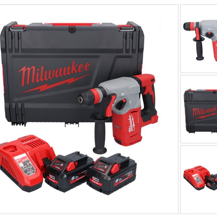 Milwaukee M18 BLHX-802X Marteau perforateur burineur sans fil 18 V 2,3 J Brushless + 2x Batterie 8,0 Ah + Ladegert + HD-Box