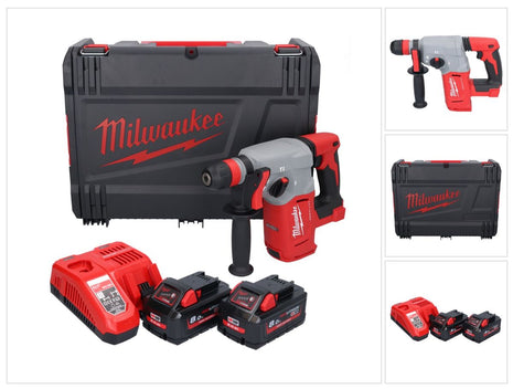 Milwaukee M18 BLHX-802X Marteau perforateur burineur sans fil 18 V 2,3 J Brushless + 2x Batterie 8,0 Ah + Ladegert + HD-Box