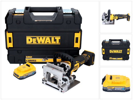 DeWalt DCW 682 NT Fraiseuse à lamelles sans fil 18 V 102 x 20 mm Brushless + 1x batterie Powerstack 1,7 Ah + TSTAK - sans chargeur