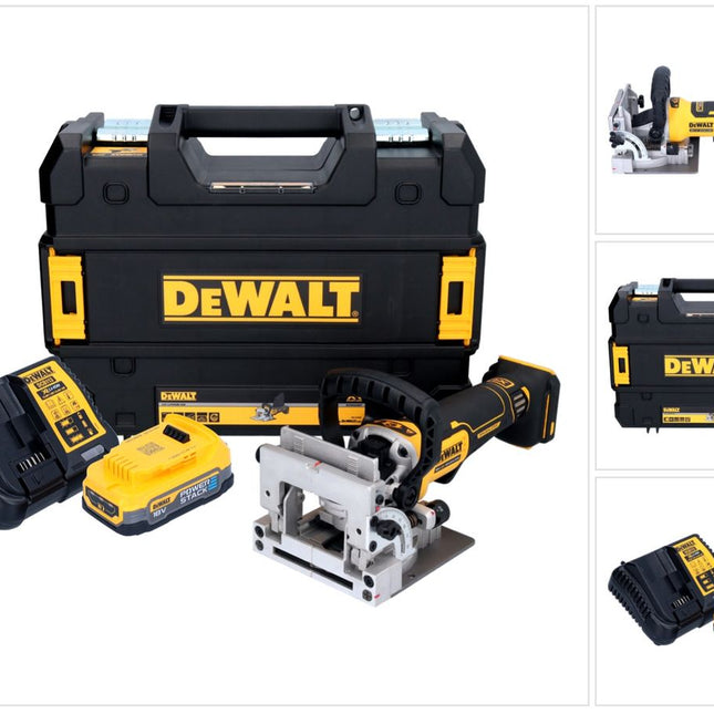 DeWalt DCW 682 E1T Fraiseuse à lamelles sans fil 18 V 102 x 20 mm sans balai + 1x batterie Powerstack 1,7 Ah + chargeur + TSTAK