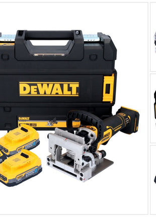 Cortadora de tacos planos a batería DeWalt DCW 682 E2T 18 V 102 x 20 mm sin escobillas + 2x batería Powerstack 1,7 Ah + cargador + TSTAK