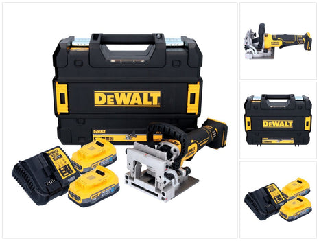 Cortadora de tacos planos a batería DeWalt DCW 682 E2T 18 V 102 x 20 mm sin escobillas + 2x batería Powerstack 1,7 Ah + cargador + TSTAK