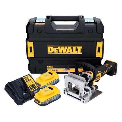 DeWalt DCW 682 E2T Fraiseuse à lamelles sans fil 18 V 102 x 20 mm sans balai + 2x batterie Powerstack 1,7 Ah + chargeur + TSTAK