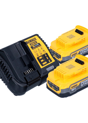 Cortadora de tacos planos a batería DeWalt DCW 682 E2T 18 V 102 x 20 mm sin escobillas + 2x batería Powerstack 1,7 Ah + cargador + TSTAK