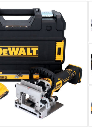 Akumulatorowy frez do kołków płaskich DeWalt DCW 682 NT 18 V 102 x 20 mm bezszczotkowy + 1x akumulator 2,0 Ah + TSTAK - bez ładowarki