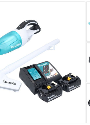 Makita DCL 181 FRGWX aspirador inalámbrico 18 V 53 mbar 0,65 L + 2x baterías 6,0 Ah + cargador