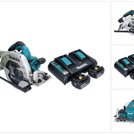 Makita DHS 900 PF2U scie circulaire à batterie 36 V (2x 18 V) 235 mm sans balais + 2x batterie 3,0 Ah + double chargeur + adaptateur Bluetooth