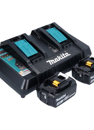 Makita DHS 900 PF2U scie circulaire à batterie 36 V (2x 18 V) 235 mm sans balais + 2x batterie 3,0 Ah + double chargeur + adaptateur Bluetooth