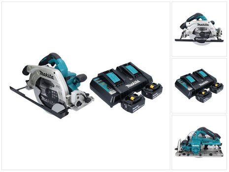 Sierra circular a batería Makita DHS 900 PT2U 36 V (2x 18 V) 235 mm sin escobillas + 2x batería 5,0 Ah + cargador doble + adaptador Bluetooth