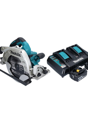 Makita DHS 900 PT2U Akku Handkreissäge 36 V ( 2x 18 V ) 235 mm Brushless + 2x Akku 5,0 Ah + Doppel Ladegerät + Bluetooth Adapter