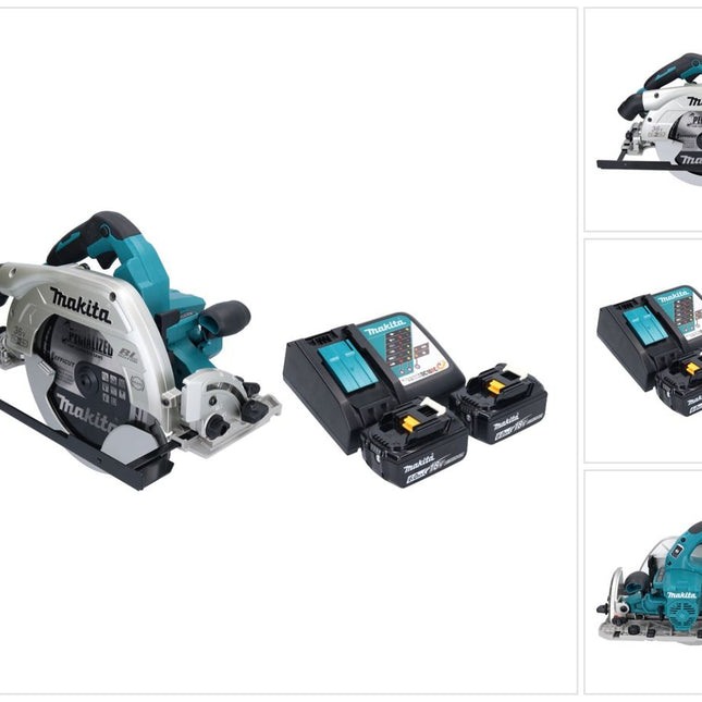 Makita DHS 900 RG2U scie circulaire portative sans fil 36 V ( 2x 18 V ) 235 mm Brushless + 2x batterie 6,0 Ah + chargeur + adaptateur Bluetooth