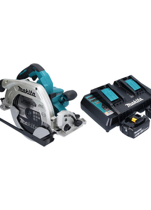 Makita DHS 900 PG2U scie circulaire à batterie 36 V (2x 18 V) 235 mm sans balais + 2x batterie 6,0 Ah + double chargeur + adaptateur Bluetooth