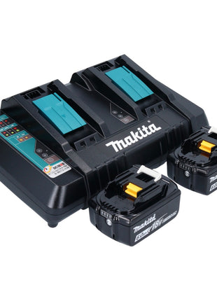 Makita DHS 900 PG2U scie circulaire à batterie 36 V (2x 18 V) 235 mm sans balais + 2x batterie 6,0 Ah + double chargeur + adaptateur Bluetooth