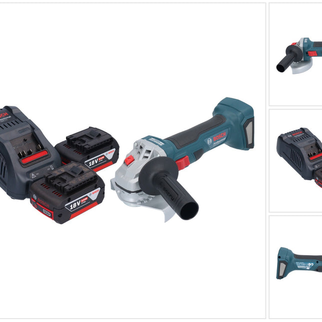 Bosch GWS 18V-7 Professional Meuleuse angulaire sans fil 18 V 125 mm Brushless + 2x batterie 5,0 Ah + chargeur